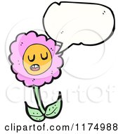 Poster, Art Print Of Pink Flower With A Conversation Bubble