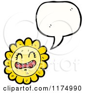 Poster, Art Print Of Yellow Flower With A Conversation Bubble