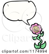 Poster, Art Print Of Pink Flower With A Conversation Bubble