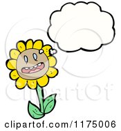 Cartoon Of A Yellow Flower With A Conversation Bubble Royalty Free Vector Illustration