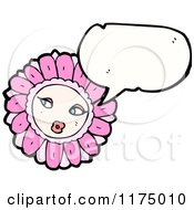 Poster, Art Print Of Pink Flower With A Conversation Bubble