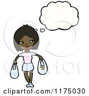 Poster, Art Print Of African American Girl Holding Two Purses Conversation Bubble