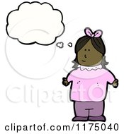 Cartoon Of A Chubby African American Girl With A Conversation Bubble Royalty Free Vector Illustration