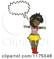 Cartoon Of An African American Girl In A Midriff With A Conversation Bubble Royalty Free Vector Illustration