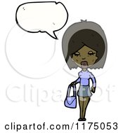 Poster, Art Print Of African American Girl With A Purse And A Conversation Bubble