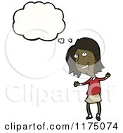 Cartoon Of An African American Girl With A Conversation Bubble Royalty Free Vector Illustration