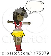 Cartoon Of An African American Girl In A Midriff With A Conversation Bubble Royalty Free Vector Illustration