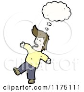 Cartoon Of A Man Wearing A Yellow Sweater With A Conversation Bubble Royalty Free Vector Illustration