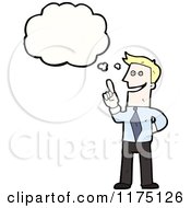 Cartoon Of A Man Wearing A Tie Pointing With A Conversation Bubble Royalty Free Vector Illustration