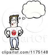 Cartoon Of A Man With The Number Zero And A Conversation Bubble Royalty Free Vector Illustration