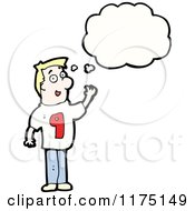 Cartoon Of A Man With The Number Nine And A Conversation Bubble Royalty Free Vector Illustration