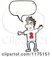 Cartoon Of A Man With The Number Two And A Conversation Bubble Royalty Free Vector Illustration