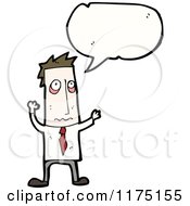 Cartoon Of A Tired Man Wearing A Tie With A Conversation Bubble Royalty Free Vector Illustration