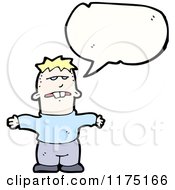 Poster, Art Print Of Man Wearing A Blue Sweater With A Conversation Bubble
