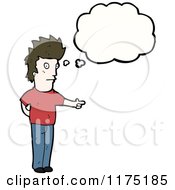 Cartoon Of A Man Wearing A Red Shirt With A Conversation Bubble Royalty Free Vector Illustration