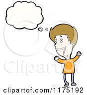 Cartoon Of A Man Wearing An Orange Sweater With A Conversation Bubble Royalty Free Vector Illustration