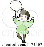 Poster, Art Print Of Man Wearing A Green Sweater With A Conversation Bubble