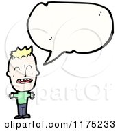 Cartoon Of A Man Wearing A Green Sweater With A Conversation Bubble Royalty Free Vector Illustration