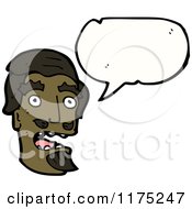 Cartoon Of An African American Mans Head With A Conversation Bubble Royalty Free Vector Illustration