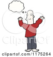 Cartoon Of A Man Wearing A Red Sweater With A Conversation Bubble Royalty Free Vector Illustration
