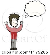 Cartoon Of A Man Wearing A Red Sweater With A Conversation Bubble Royalty Free Vector Illustration