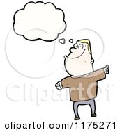 Cartoon Of A Man Wearing A Tan Sweater With A Conversation Bubble Royalty Free Vector Illustration