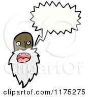 Cartoon Of An African American Bearded Man With A Conversation Bubble Royalty Free Vector Illustration