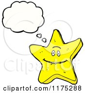Cartoon Of A Yellow Starfish With A Conversation Bubble Royalty Free Vector Illustration