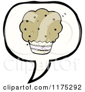 Poster, Art Print Of Chocolate Cupcake With A Conversation Bubble