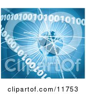 Binary Coding Forming Rings Around Earth Clipart Picture