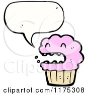Poster, Art Print Of Pink Cupcake With A Conversation Bubble