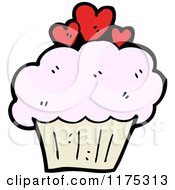 Poster, Art Print Of Pink Cupcake With Red Hearts