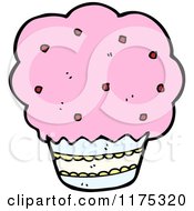 Cartoon Of A Pink Cupcake Royalty Free Vector Illustration