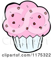 Cartoon Of A Pink Cupcake Royalty Free Vector Illustration