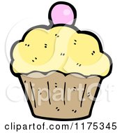 Cartoon Of A Cupcake With A Cherry Royalty Free Vector Illustration