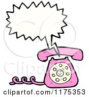 Poster, Art Print Of Pink Landline Telephone With A Conversation Bubble