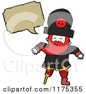Cartoon Of A Pirate With A Wooden Leg Conversation Bubble Royalty Free Vector Illustration