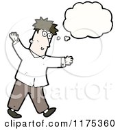 Cartoon Of A Scientist With A Conversation Bubble Royalty Free Vector Illustration by lineartestpilot