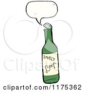 Cartoon Of A Beer Bottle With A Conversation Bubble Royalty Free Vector Illustration