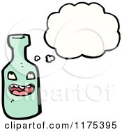 Cartoon Of A Bottle With A Conversation Bubble Royalty Free Vector Illustration