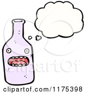 Cartoon Of A Lavender Bottle With A Conversation Bubble Royalty Free Vector Illustration
