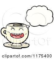 Cartoon Of A Coffee Cup With A Conversation Bubble Royalty Free Vector Illustration by lineartestpilot
