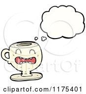 Cartoon Of A Coffee Cup With A Conversation Bubble Royalty Free Vector Illustration