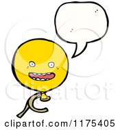 Cartoon Of A Yellow Balloon With A Conversation Bubble Royalty Free Vector Illustration