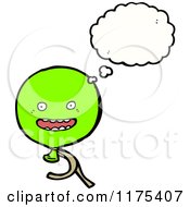 Cartoon Of A Green Balloon With A Conversation Bubble Royalty Free Vector Illustration