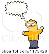 Cartoon Of A Boy Wearing A Hoodie With A Conversation Bubble Royalty Free Vector Illustration