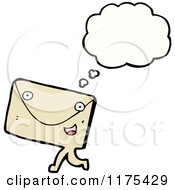 Cartoon Of A Letter With A Conversation Bubble Royalty Free Vector Illustration