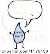 Cartoon Of A Drop Of Water With A Conversation Bubble Royalty Free Vector Illustration