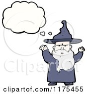 Cartoon Of An Old Wizard With A Conversation Bubble Royalty Free Vector Illustration