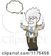 Poster, Art Print Of Scientist Holding Beakers With A Conversation Bubble